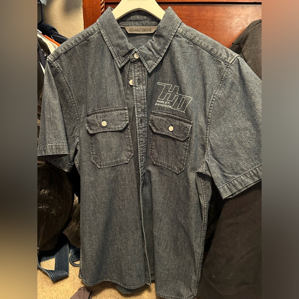 Harley-Davidson Gray Casual Button Down Shirt